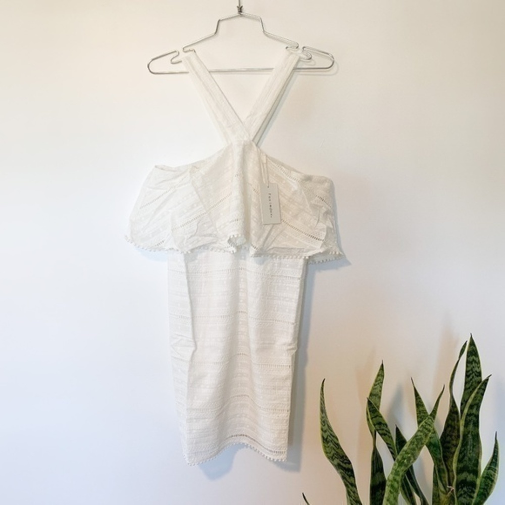 NWT Anthropologie Foxiedox Embroidered Halter Mini Dress sz M